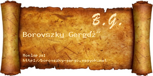 Borovszky Gergő névjegykártya