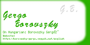 gergo borovszky business card